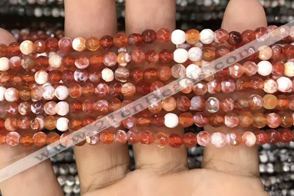 CAA2808 15 inches 4mm faceted round fire crackle agate beads wholesale