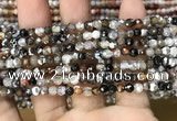 CAA2810 15 inches 4mm faceted round fire crackle agate beads wholesale