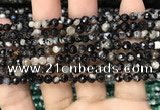 CAA2813 15 inches 4mm faceted round fire crackle agate beads wholesale