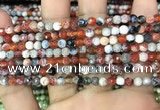 CAA2818 15 inches 4mm faceted round fire crackle agate beads wholesale