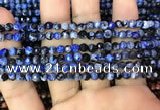 CAA2821 15 inches 4mm faceted round fire crackle agate beads wholesale