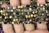 CAA2825 15 inches 4mm faceted round fire crackle agate beads wholesale