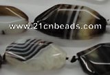 CAA283 15.5 inches 18*30mm freeform black line agate beads