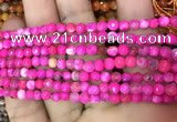 CAA2831 15 inches 4mm faceted round fire crackle agate beads wholesale