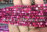 CAA2832 15 inches 4mm faceted round fire crackle agate beads wholesale