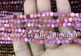 CAA2840 15 inches 4mm faceted round fire crackle agate beads wholesale