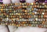 CAA2841 15 inches 4mm faceted round fire crackle agate beads wholesale