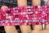 CAA2843 15 inches 4mm faceted round fire crackle agate beads wholesale