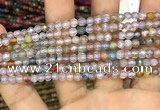 CAA2844 15 inches 4mm faceted round fire crackle agate beads wholesale