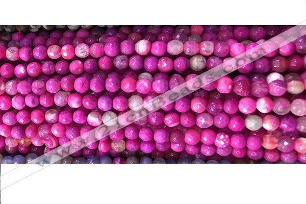 CAA2884 15 inches 6mm faceted round fire crackle agate beads wholesale