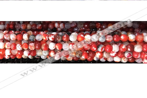 CAA2886 15 inches 6mm faceted round fire crackle agate beads wholesale