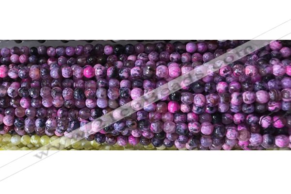 CAA2892 15 inches 6mm faceted round fire crackle agate beads wholesale