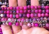 CAA2895 15 inches 6mm faceted round fire crackle agate beads wholesale