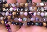 CAA2896 15 inches 6mm faceted round fire crackle agate beads wholesale