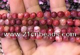 CAA2901 15 inches 6mm faceted round fire crackle agate beads wholesale