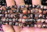 CAA2903 15 inches 6mm faceted round fire crackle agate beads wholesale