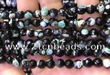 CAA2904 15 inches 6mm faceted round fire crackle agate beads wholesale