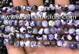 CAA2905 15 inches 6mm faceted round fire crackle agate beads wholesale