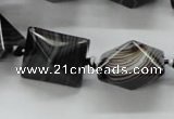 CAA291 15.5 inches 16*16*20mm black line agate gemstone beads