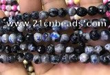 CAA2910 15 inches 6mm faceted round fire crackle agate beads wholesale