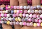 CAA2911 15 inches 6mm faceted round fire crackle agate beads wholesale