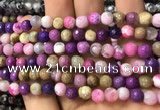 CAA2914 15 inches 6mm faceted round fire crackle agate beads wholesale