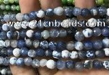 CAA2916 15 inches 6mm faceted round fire crackle agate beads wholesale