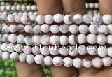 CAA2918 15 inches 6mm faceted round fire crackle agate beads wholesale