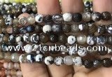 CAA2921 15 inches 6mm faceted round fire crackle agate beads wholesale