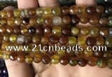 CAA2928 15 inches 6mm faceted round fire crackle agate beads wholesale