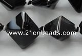 CAA293 15.5 inches 18*18*18mm black line agate gemstone beads