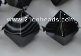 CAA294 15.5 inches 20*20*20mm black line agate gemstone beads