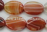 CAA295 15.5 inches 18*25mm oval red line agate gemstone beads