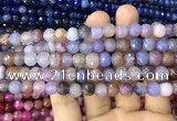 CAA2962 15 inches 8mm faceted round fire crackle agate beads wholesale