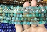 CAA2965 15 inches 8mm faceted round fire crackle agate beads wholesale