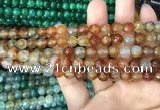 CAA2966 15 inches 8mm faceted round fire crackle agate beads wholesale