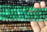 CAA2967 15 inches 8mm faceted round fire crackle agate beads wholesale