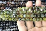 CAA2968 15 inches 8mm faceted round fire crackle agate beads wholesale