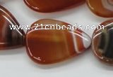 CAA297 15.5 inches 24*30mm flat teardrop red line agate beads