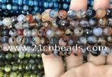 CAA2970 15 inches 8mm faceted round fire crackle agate beads wholesale