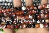 CAA2978 15 inches 8mm faceted round fire crackle agate beads wholesale