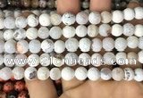 CAA2984 15 inches 8mm faceted round fire crackle agate beads wholesale