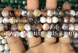 CAA2986 15 inches 8mm faceted round fire crackle agate beads wholesale