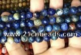 CAA2998 15 inches 8mm faceted round fire crackle agate beads wholesale