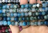 CAA3008 15 inches 8mm faceted round fire crackle agate beads wholesale