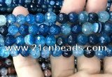 CAA3009 15 inches 8mm faceted round fire crackle agate beads wholesale