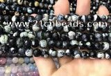 CAA3013 15 inches 8mm faceted round fire crackle agate beads wholesale