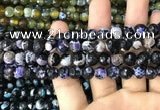 CAA3016 15 inches 8mm faceted round fire crackle agate beads wholesale