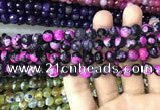 CAA3017 15 inches 8mm faceted round fire crackle agate beads wholesale