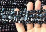 CAA3018 15 inches 8mm faceted round fire crackle agate beads wholesale